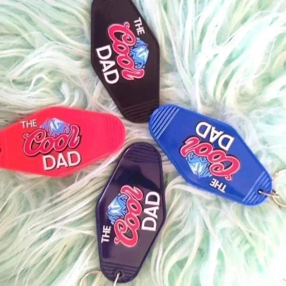 Handmade retro motel keychain the cool dad. Listing price for one keycha…